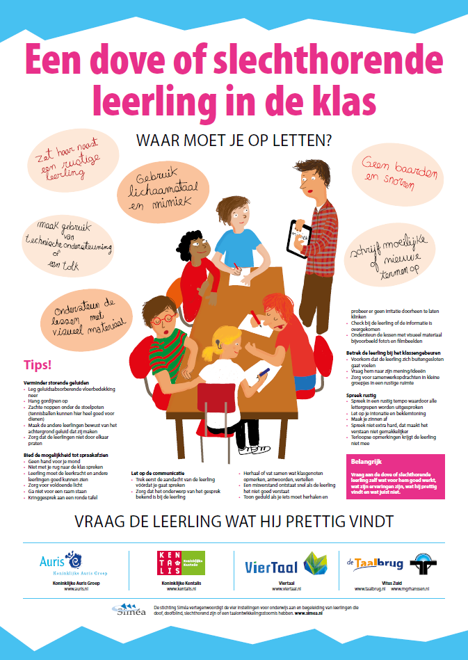 Dove of slechthorende leerling in de klas - poster