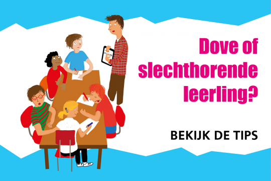 Dove of slechthorende leerling in de klas